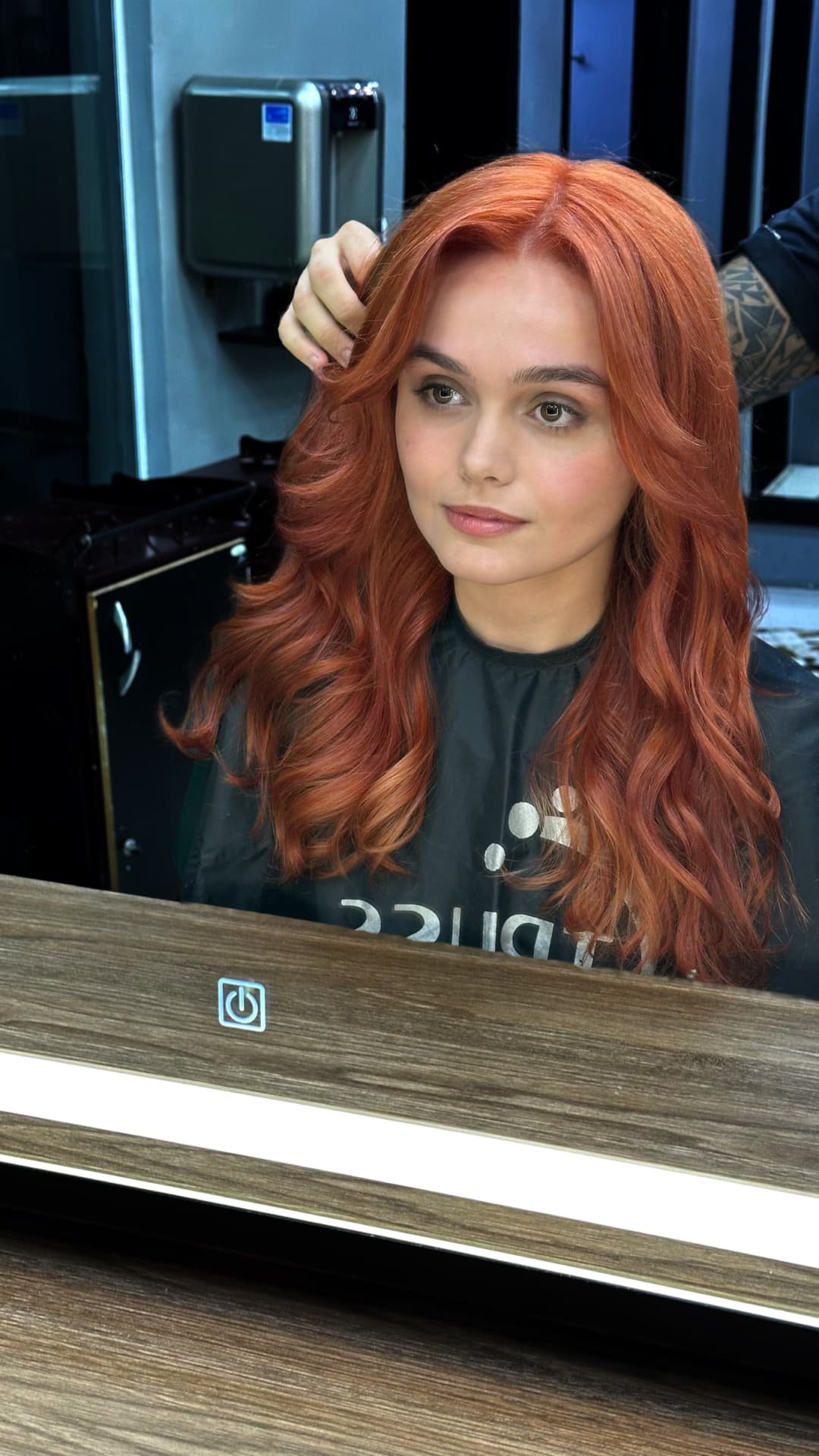 Sleek golden copper straight length